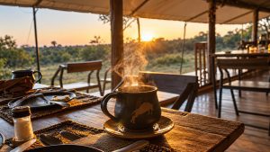 Safari Camp Breakfast at Sunrise